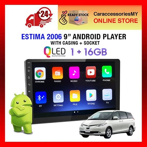 Toyota Estima 2006 9 Inch Android Mirrorlink Casing Socket Media Player