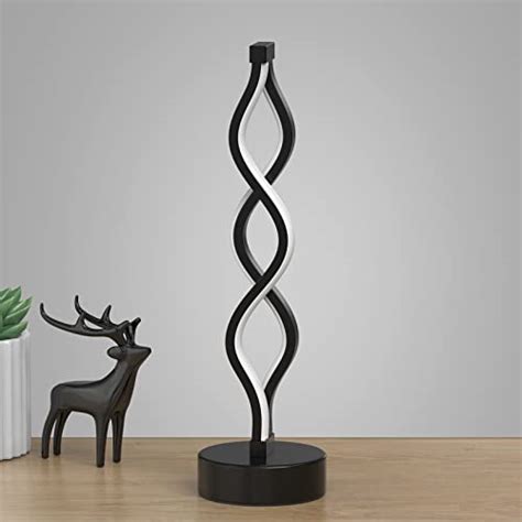 NuÜr Infinity Spiral Led Table Lamp Black Dimmable Metallic Bedside Lamp With Touch Controller