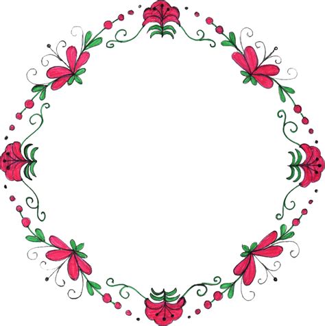 8 Circle Flower Drawing Frame (PNG Transparent) | OnlyGFX.com