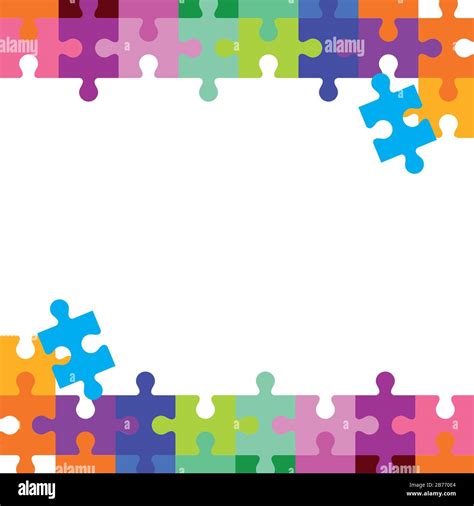 Frame Of Puzzle Pieces Icons Stock Vector Image Art Alamy