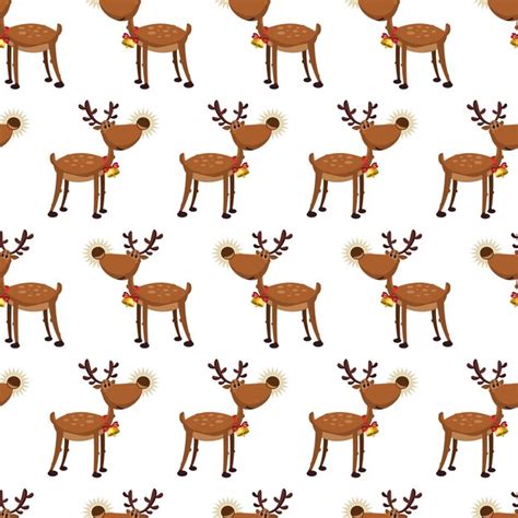 Premium Vector Christmas Reindeer Seamless Pattern