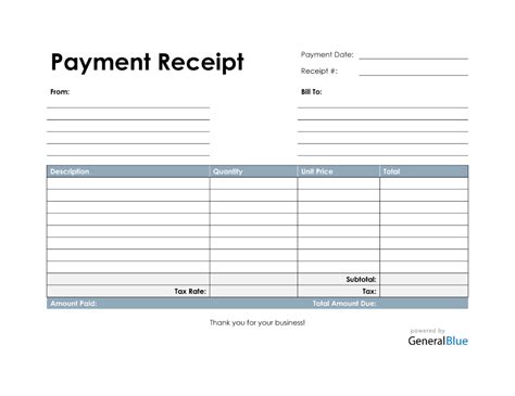 Payment Receipt Template in PDF (Basic) | Receipt template, Free ...