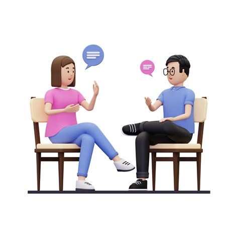 3d Conversation Between Male And Female Illustration 10872426 Png