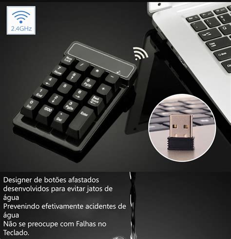 Teclado Numérico Sem Fio Usb 2 4ghz Notebook e PC 83029 YDTECH