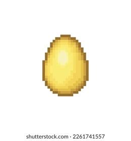 Golden Chicken Egg Pixel Art Object Stock Vector Royalty Free