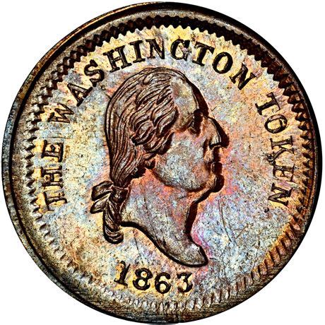 Civilwartokens 170 NY630BG 2a R9 PCGS MS64 RB Rare Washington