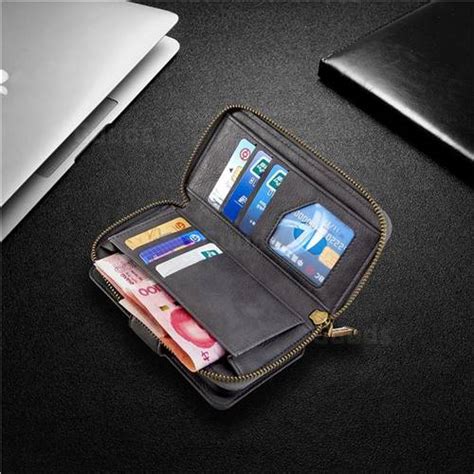 Binfen Color Retro Buckle Zipper Multifunction Leather Phone Wallet For