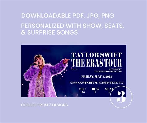 Taylor Swift the Eras Tour Ticket Keepsake Personalized to Specific ...