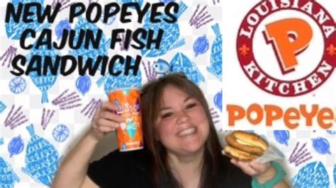 Popeyes New Cajun Flounder Fish Sandwich Review 🐟 Youtube