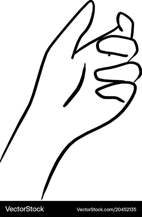 Drawing hand holding something transparent Vector Image