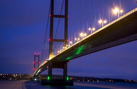 Night bridge stock image. Image of night, lights, suspension - 46772849