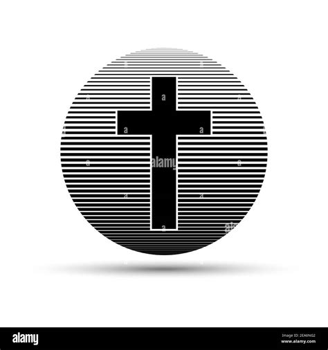 Christian Cross Icon Black Religion Logo Vector Illustration