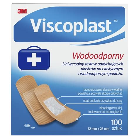 Viscoplast zestaw plastrów Wodoodporny 72 mm x 25 mm x 100 szt cena