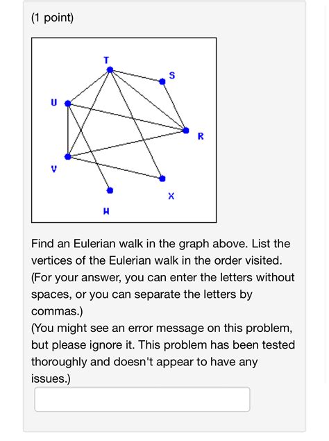 Solved 1 Point Find An Eulerian Walk In The Graph Above Chegg