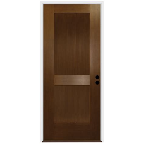 Trimlite Fir Grain Fiberglass 2 Panel Shaker Exterior Door With 4 916