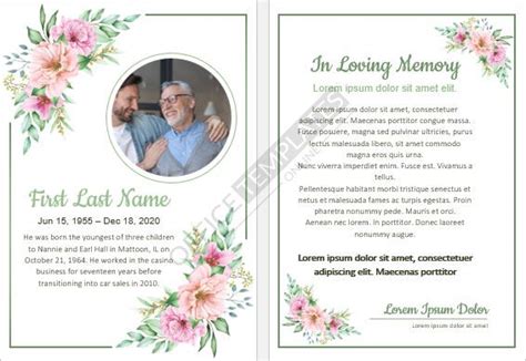 Free Obituary Card Design For Father In Ms Word Format Download Now