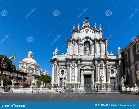 Catania Cathedral In Catania Sicily Italy Stock Image Image Of