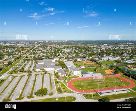 Davie, FL, USA - January 6, 2022: Aerial photo Western High School ...