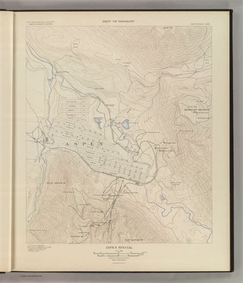 Aspen Special Sheet Viii Topography U S Geological Survey Charles D Walcott Director