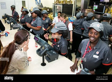 Staff at Burger King Restaurant Opening Day Stock Photo - Alamy