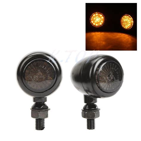 Motorcycle V Black Bullet Turn Signals Light Lamp Led Driving Light