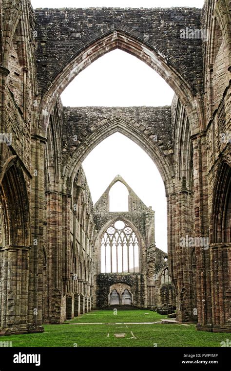 Tintern Abbey A Ruin Alongside The River Wye Stock Photo Alamy