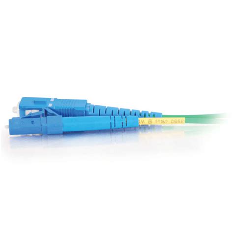 9 8ft 3m Lc Sc 9 125 Os2 Simplex Single Mode Fiber Optic Cable Plenum Cmp Rated Green 9