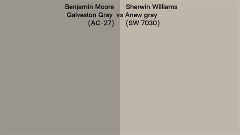 Benjamin Moore Galveston Gray AC 27 Vs Sherwin Williams Anew Gray SW