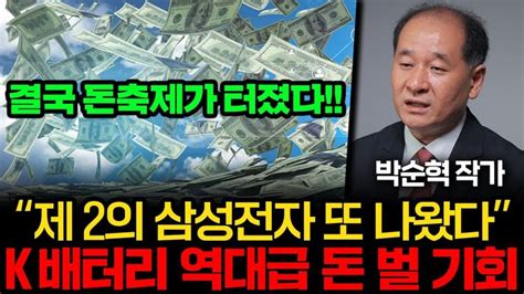 제 2의 삼성전자가 계속 쏟아져 나온다 한국 2차전지 역대급 돈 벌 기회 왔다 박순혁 작가 1부 한국 작가 투자