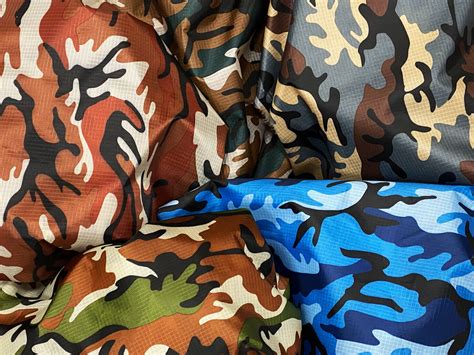 Camo Ripstop Waterproof Fabric Material Oz Rip Stop Army Camouflage