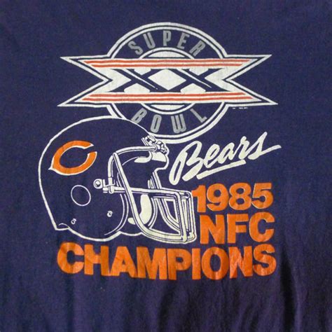 Vintage S Super Bowl Xx Chicago Bears Nfc Champions Dark Blue T