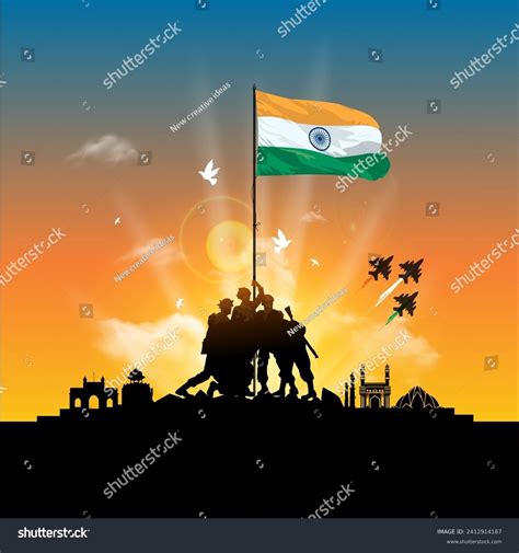 Republic Day India Indian Army Holding Stock Vector (Royalty Free ...