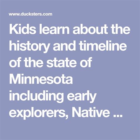 Kids learn about the history and timeline of the state of Minnesota ...