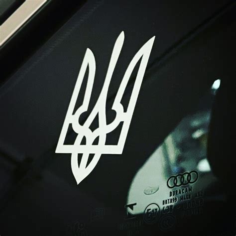 Tryzub Ukranian Symbol Vinyl Car Decal Ukraine Trident Coat Of Arms