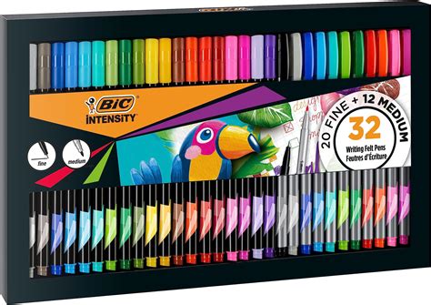 Bic Intensity Bille Set De Feutres D Ecriture Pointe Fine Et Moyenne