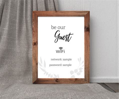 Printable Wifi Sign Guest Wifi Sign Editable Wifi Sign Wifi Etsy