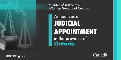 Minister of Justice and Attorney General of Canada announces a judicial ...