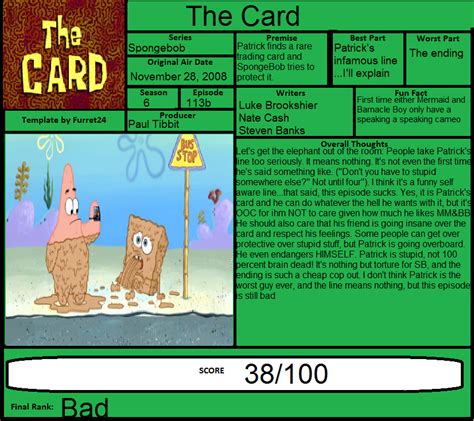 Spongebob Review The Card By Spongey444 On Deviantart