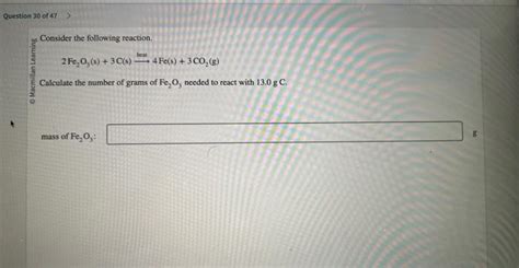 Solved Consider the following reaction. 2Fe2O3( s)+3C(s) | Chegg.com