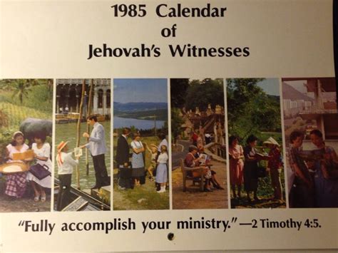 Jw Calendar 1985 Jehovahs Witnesses Calendar