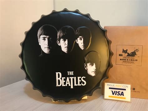 PLACA CHAPA PARA REGALAR DECORAR TIPO VINTAGE RETRO MÚSICA THE BEATLES