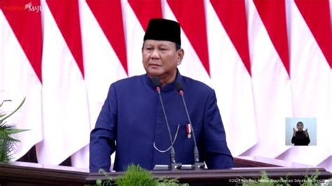 Transkrip Pidato Perdana Prabowo Sebagai Presiden RI Singgung Cita