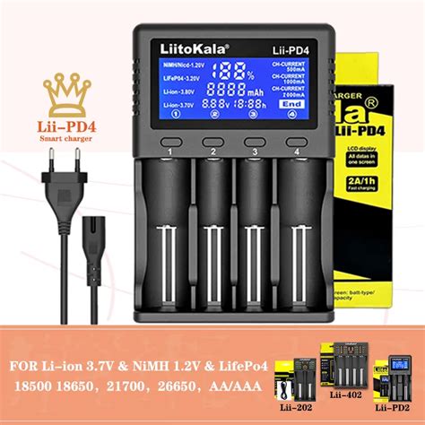 Veitokala Chargeur De Batterie Lii 402 Lii 202 Lii PD2 Lii Pd4 18650 3