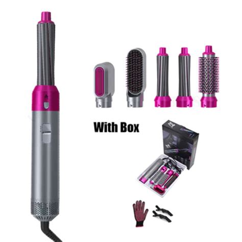 Hair Dryer Brush 5 In 1 Electric Blow Dryer Air Hair Comb Wrap Curling Wand Detachable Brush Kit