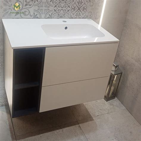 Unit Sonia Evolve 80 Cm With Basin With Handle White X Grey Mahgoub