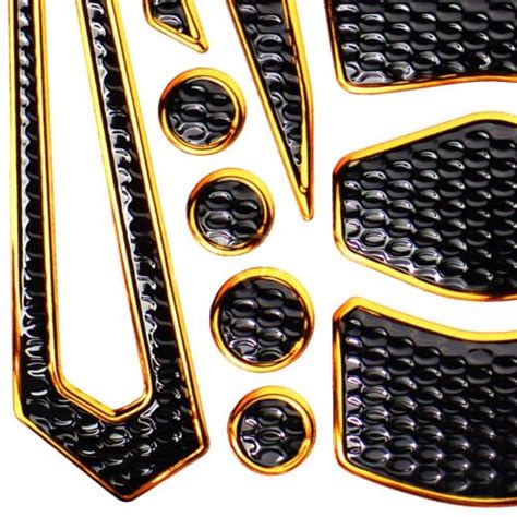 Pc Perforated Black Tank Pad Fuel Cap Cover R R Yzf Fz Fj Chrome