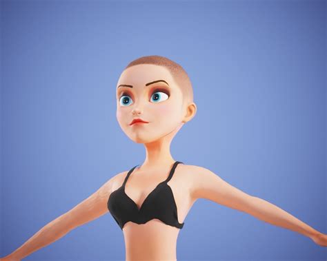 3d Model Cartoon Girl Vr Ar Low Poly Cgtrader