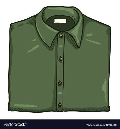 Cartoon Folded Classic Men Shirt Royalty Free Vector Image