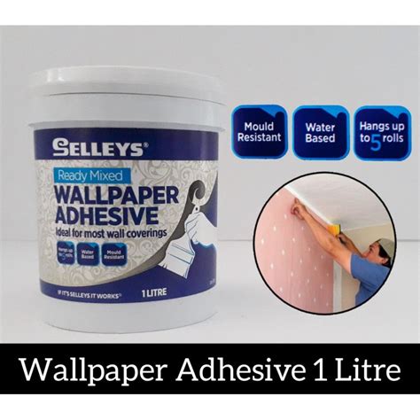 Selleys Ready Mix Wallpaper Adhesive Glue 1 Litre For Wallpaper Glue