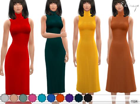 The Sims Resource Turtleneck Midi Dress